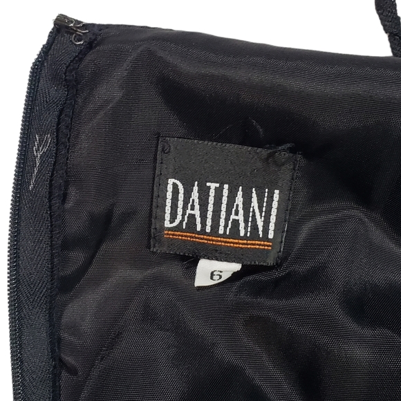 Vintage Black Maxi Dress Size 6 Embroidered Sheer Cut-Out Waist Front Slit 80s - Picture 12 of 16